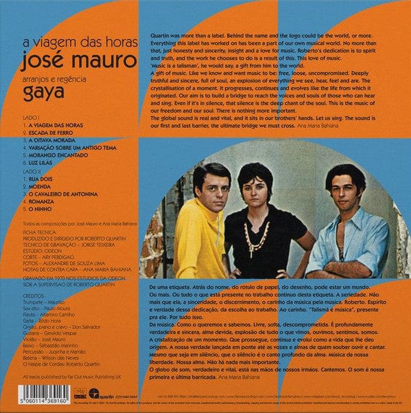 José Mauro - A Viagem Das Horas (LP) Far Out Recordings,Quartin Vinyl 5060114369160