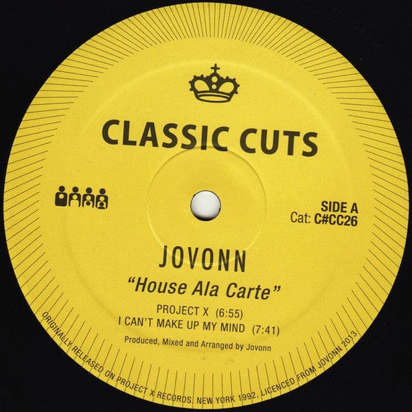 Jovonn - House Ala Carte (12") Clone Classic Cuts Vinyl