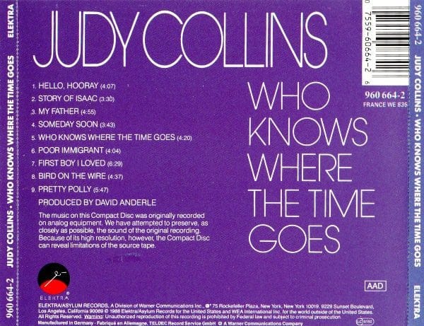 Judy Collins - Who Knows Where The Time Goes (CD) Elektra CD 075596066426