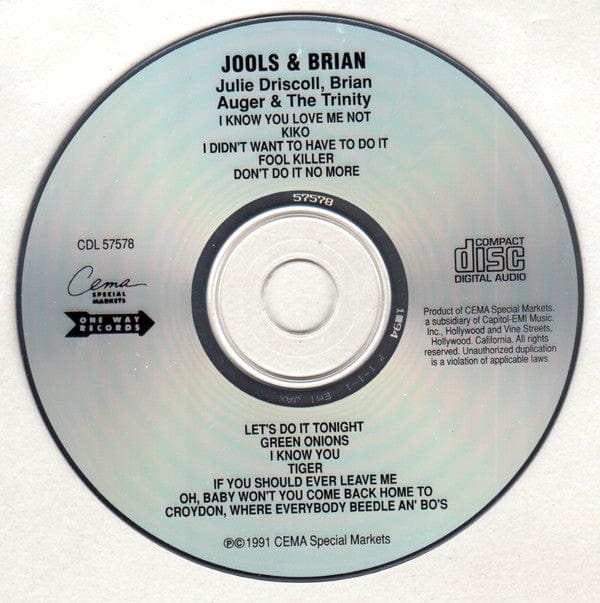 Julie Driscoll, Brian Auger & The Trinity - Jools & Brian (CD) One Way Records (6) CD 077775757828