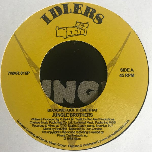 Jungle Brothers - Because I Got It Like That / I'll House You (7") Idlers Vinyl 5060202594573