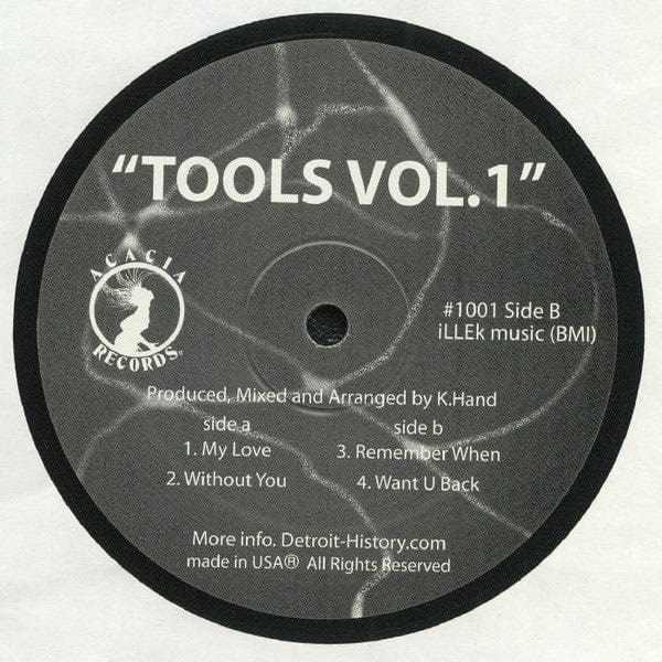 K.Hand – Tools Vol.1 (12", Acacia Records, 2021) Back Cover