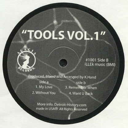 K.Hand – Tools Vol.1 (12", Acacia Records, 2021) Back Cover