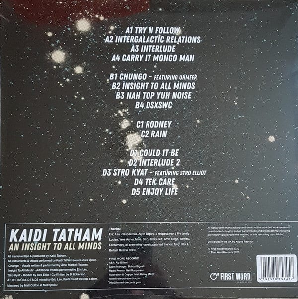 Kaidi Tatham - An Insight To All Minds (2x12") First Word Records Vinyl 5050580753457