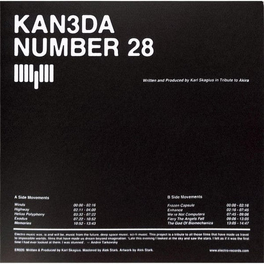 Kan3Da - Number 28 (12") Electro Records (2) Vinyl