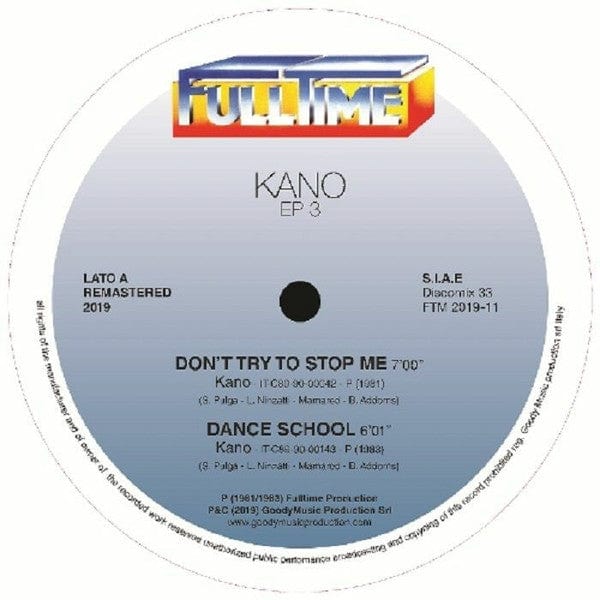 Kano - EP 3 (12") Full Time Records Vinyl