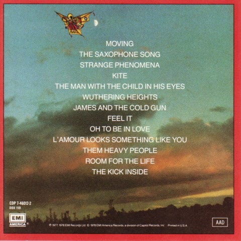 Kate Bush - The Kick Inside (CD) EMI-Manhattan Records,EMI America CD 077774601221