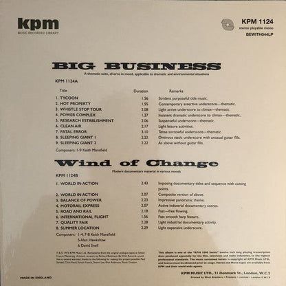 Keith Mansfield / Alan Hawkshaw / David Snell (2) - Big Business / Wind Of Change (LP, Album, Ltd, RE, RM, 180) Be With Records