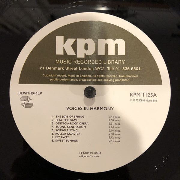 Keith Mansfield / John Cameron (2) - Voices In Harmony (LP) Be With Records Vinyl 4260544825910