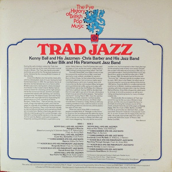 Kenny Ball And His Jazzmen, Chris Barber's Jazz Band, Acker Bilk And His Paramount Jazz Band - The Pye History Of British Pop Music - Trad Jazz (LP) Pye Records Vinyl