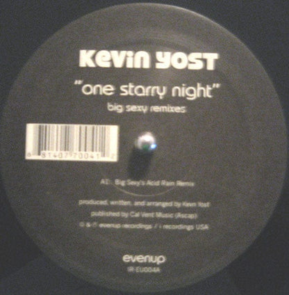 Kevin Yost - One Starry Night (Big Sexy Remixes) (12") on Evenup at Further Records