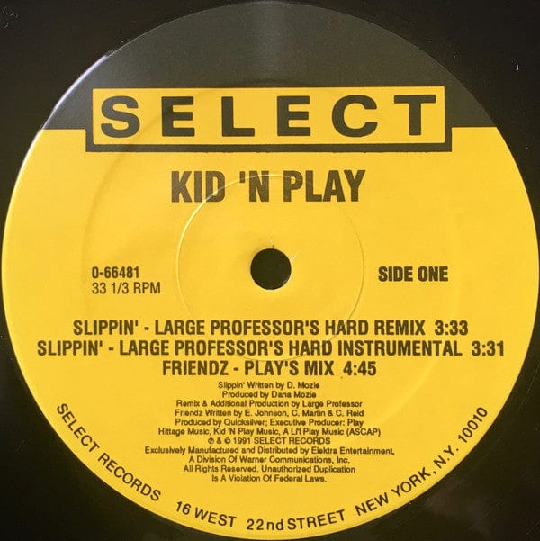 Kid 'N' Play - Slippin' / Friendz (12", Maxi) Select Records