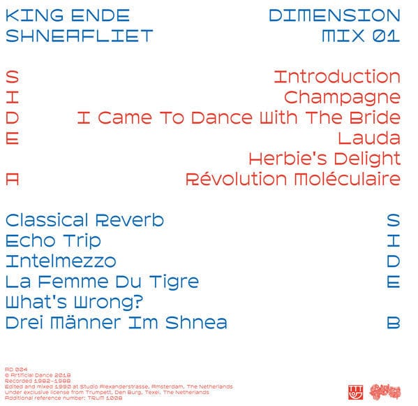 King Ende Shneafliet - Dimension Mix 01 (LP) Artificial Dance, Trumpett