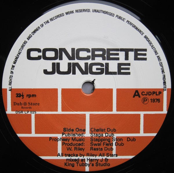 King Tubby & Riley All Stars* - Concrete Jungle Dub (LP) Dub Store Records Vinyl 4571179533140