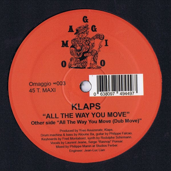 Klaps - All The Way You Move (12") Omaggio Vinyl 0638097494497