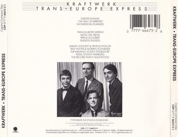 Kraftwerk - Trans-Europe Express (CD) Capitol Records CD 077774647328