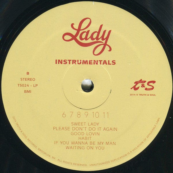 Lady (14) - Lady Instrumentals (LP) Truth & Soul Vinyl 119964002415