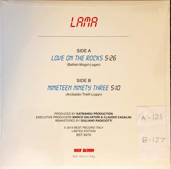 Lama - Love On The Rocks / 1993 (12", Ltd, RE, RM) on Best Record Italy at Further Records