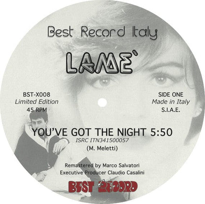 Lame' - You've Got The Night (12", Ltd, RE, RM) on Best Record Italy,Best Record at Further Records