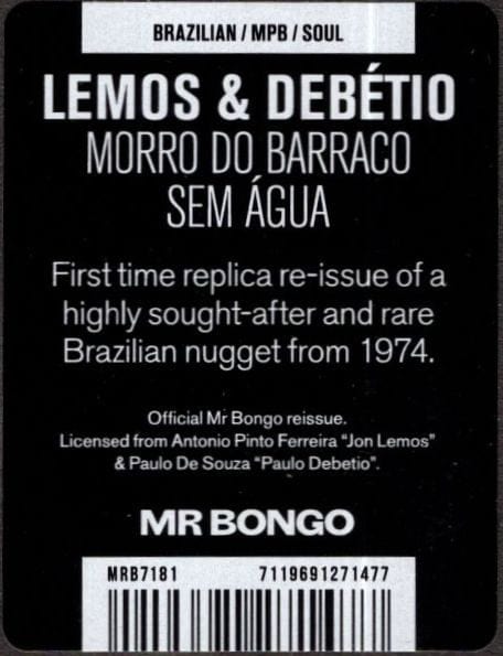 Lemos* E Debétio* - Morro Do Barraco Sem Água / Retrato da Vida (7") Mr Bongo Vinyl 7119691271477