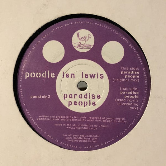 Len Lewis - Paradise People (12") Poodle Records