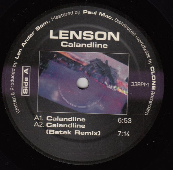 Lenson (3) - Calandline (12") Rotterdam Electronix Vinyl