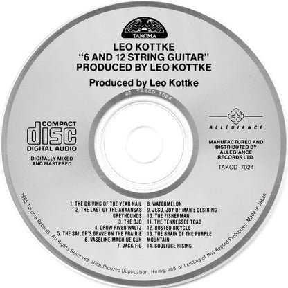 Leo Kottke - 6 And 12 String Guitar (CD) Takoma CD