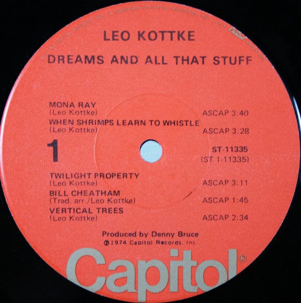 Leo Kottke - Dreams And All That Stuff (LP, Album, Jac) on Further Records at Further Records