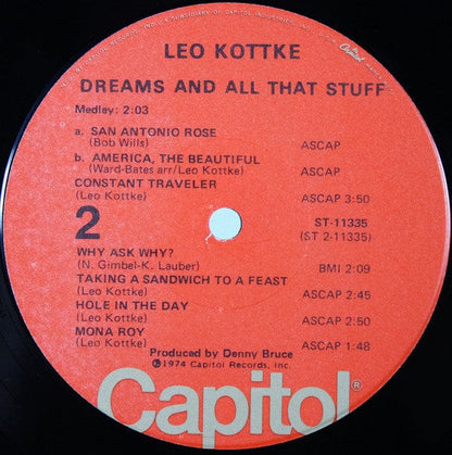 Leo Kottke - Dreams And All That Stuff (LP, Album, Jac) on Further Records at Further Records