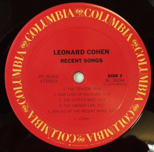 Leonard Cohen - Recent Songs (LP) Columbia Vinyl