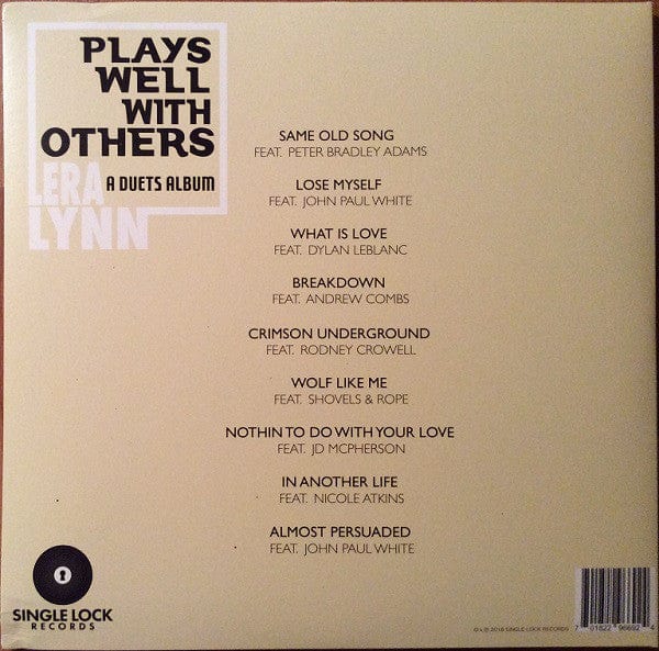 Lera Lynn - Plays Well With Others (A Duets Album) (LP) Single Lock Records Vinyl 701822966924