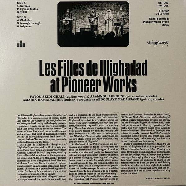 Les Filles de Illighadad -  At Pioneer Works  (LP, Ltd, Cle) on Sahel Sounds,Pioneer Works Press at Further Records