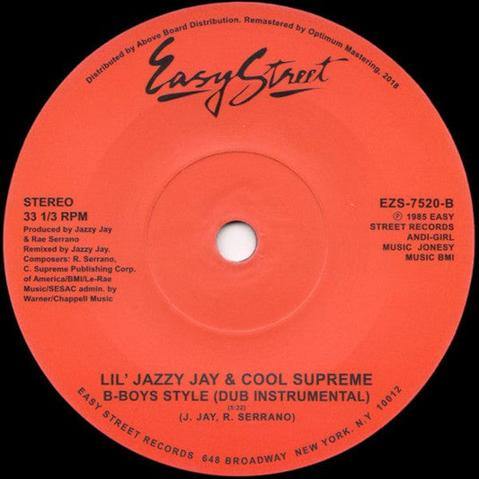 Lil' Jazzy Jay & Cool Supreme - B-Boys Style (7") Easy Street Records Vinyl