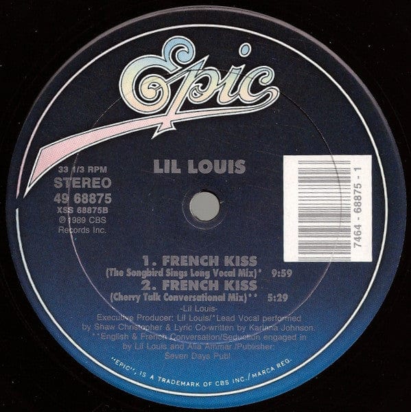 Lil Louis* - French Kiss (12") Epic Vinyl 7464688751