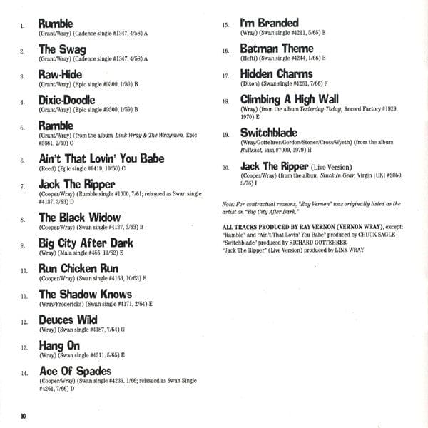 Link Wray - Rumble! The Best Of Link Wray (CD) Rhino Records (2) CD 081227122225