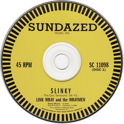 Link Wray & The Wraymen* - Slinky! The Epic Sessions '58-'61 (2xCD) Sundazed Music,Sony Music Special Products CD 090771109828