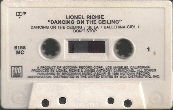 Lionel Richie - Dancing On The Ceiling (Cassette) Motown, Motown Cassette 05010961584
