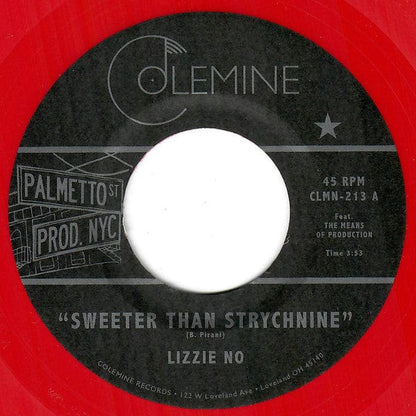 Lizzie No – Sweeter Than Strychnine / Stop Bothering Me (7", Red, Colemine Records, 2022) Front Cover