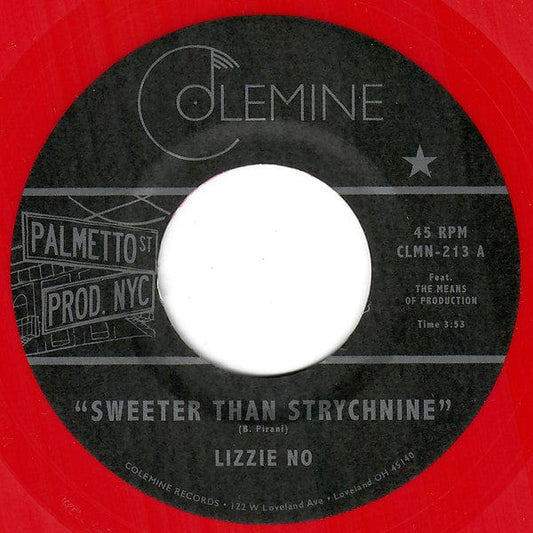 Lizzie No – Sweeter Than Strychnine / Stop Bothering Me (7", Red, Colemine Records, 2022) Front Cover