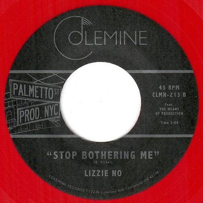 Lizzie No – Sweeter Than Strychnine / Stop Bothering Me (7", Red, Colemine Records, 2022) Back Cover