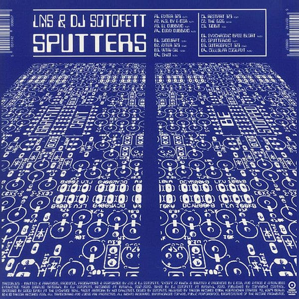 LNS (2) & DJ Sotofett - Sputters (2x12") Tresor Vinyl 5051142008657