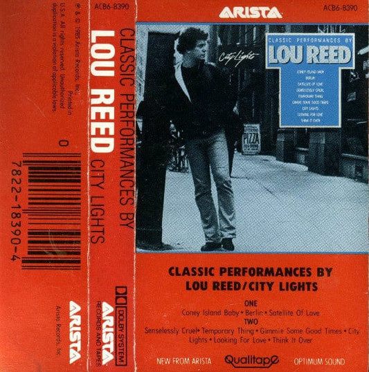 Lou Reed - City Lights (Classic Performances By Lou Reed) (Cassette) Arista, Arista Cassette 07822183904