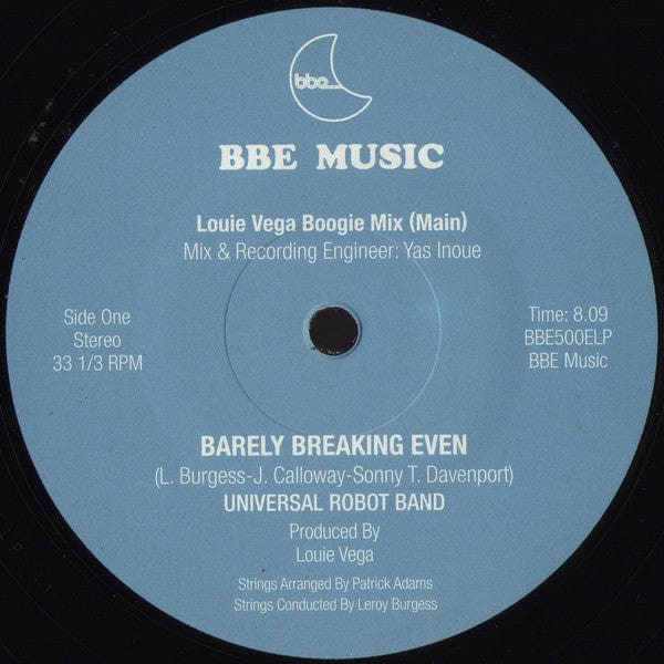 Louie Vega Presents Leroy Burgess & The Universal Robot Band Feat. Patrick Adams - Barely Breaking Even (2x12") BBE Vinyl 193483887852