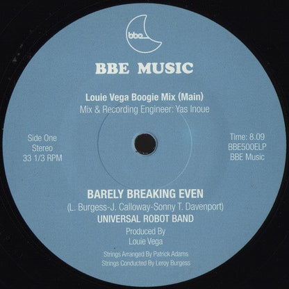 Louie Vega Presents Leroy Burgess & The Universal Robot Band Feat. Patrick Adams - Barely Breaking Even (2x12") BBE Vinyl 193483887852