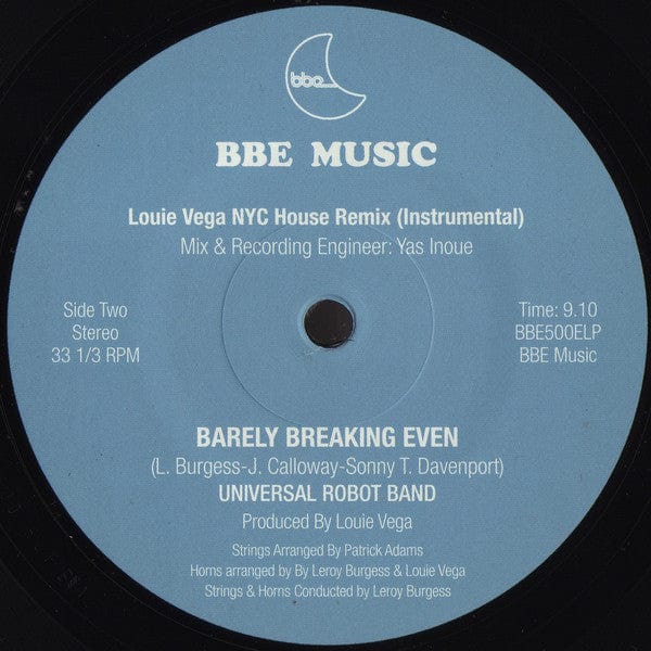 Louie Vega Presents Leroy Burgess & The Universal Robot Band Feat. Patrick Adams - Barely Breaking Even (2x12") BBE Vinyl 193483887852