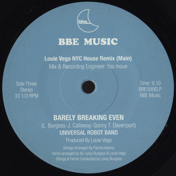 Louie Vega Presents Leroy Burgess & The Universal Robot Band Feat. Patrick Adams - Barely Breaking Even (2x12") BBE Vinyl 193483887852
