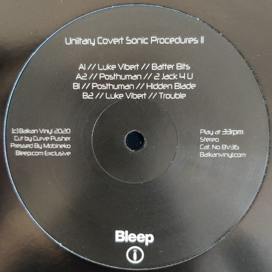 Luke Vibert  /  Posthuman - Unitary Covert Sonic Procedures II (12") Balkan Vinyl Vinyl