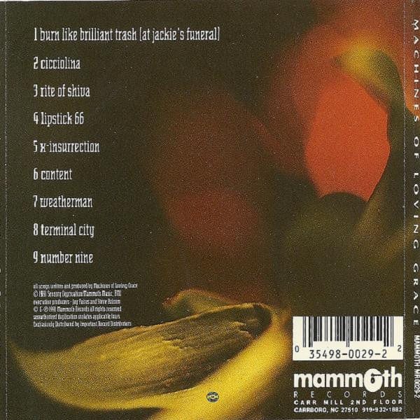 Machines Of Loving Grace - Machines Of Loving Grace (CD) Mammoth Records CD 035498002922