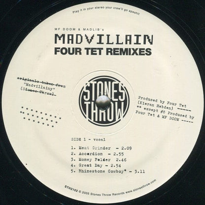 Madvillain - Four Tet Remixes (12") Stones Throw Records Vinyl 659457210212