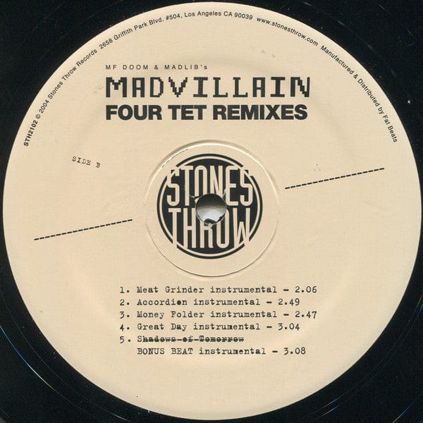 Madvillain - Four Tet Remixes (12") Stones Throw Records Vinyl 659457210212